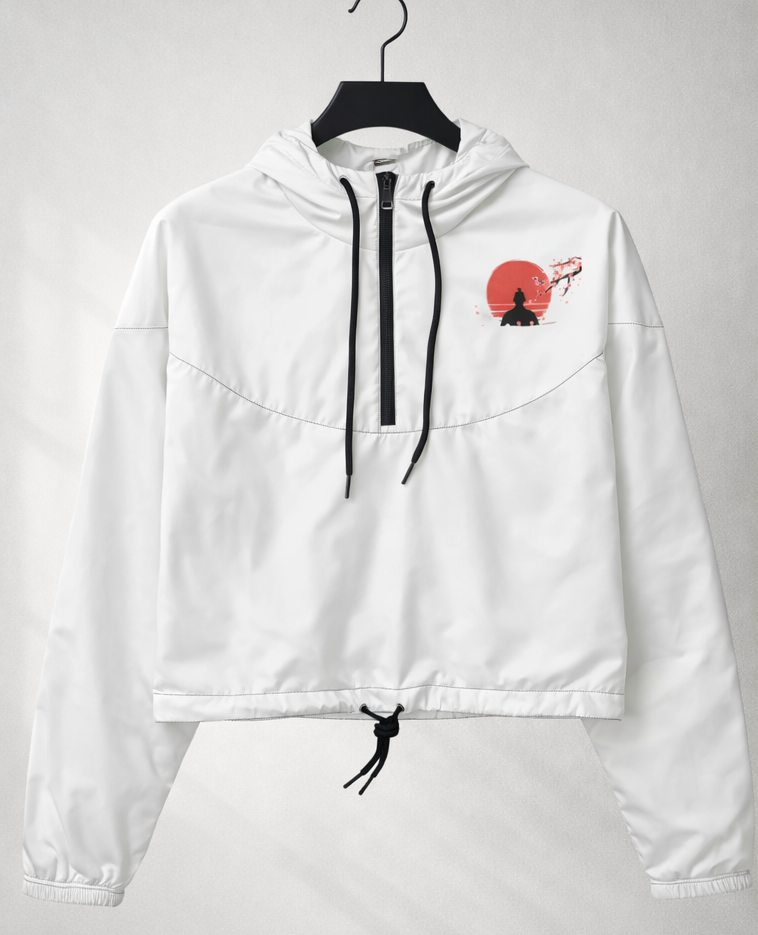 Veste coupe-vent unisexe blanche à capuche – pièce légère mi-saison