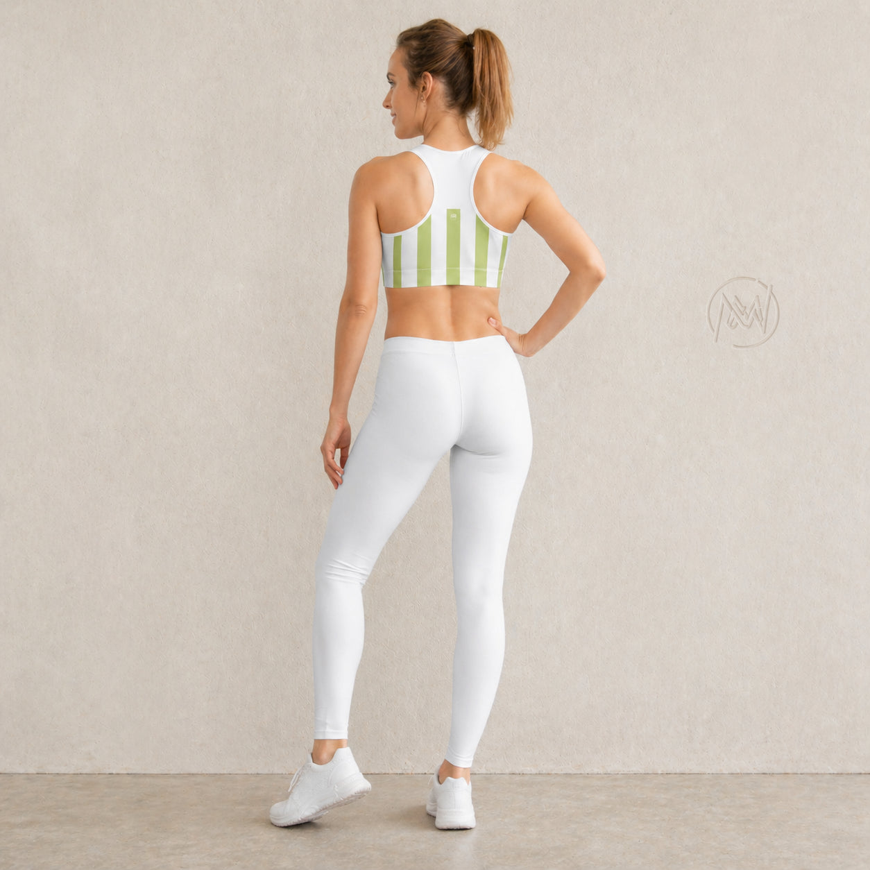 Brassière de Sport  — Motif rayure menthe fraiche - Mytiqlwear