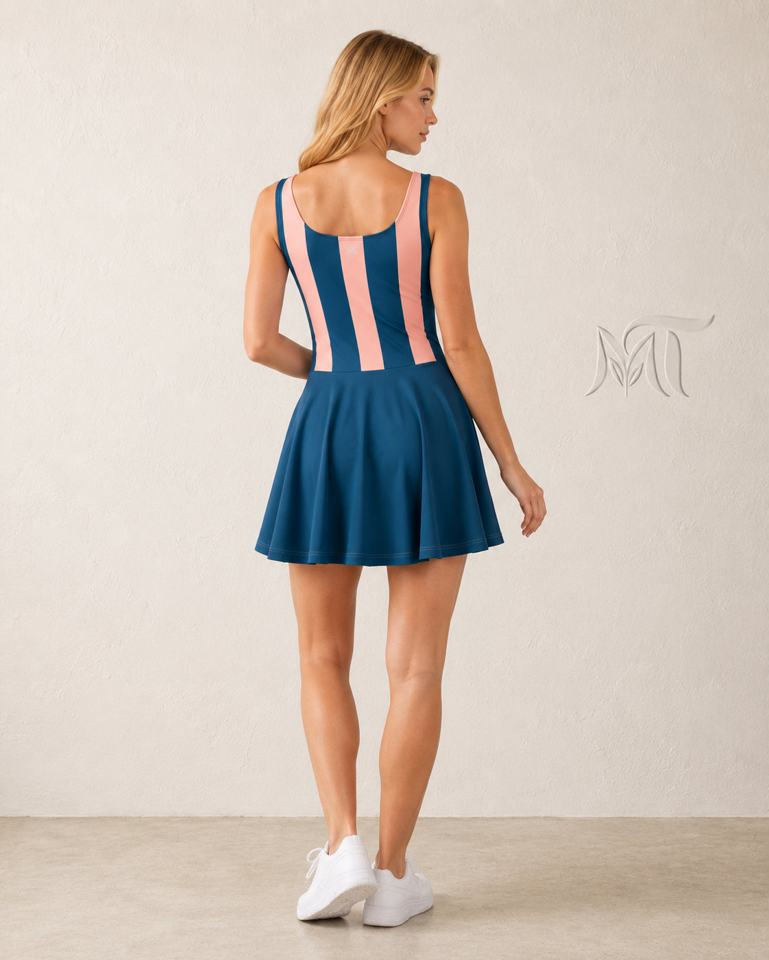 Robe d'été Rose & bleu Sans Manches Femme — Motif Siam - Mytiqlwear