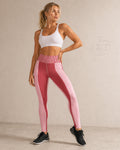 Legging Yoga Femme — Rose Poudre & Rouge - Mytiqlwear